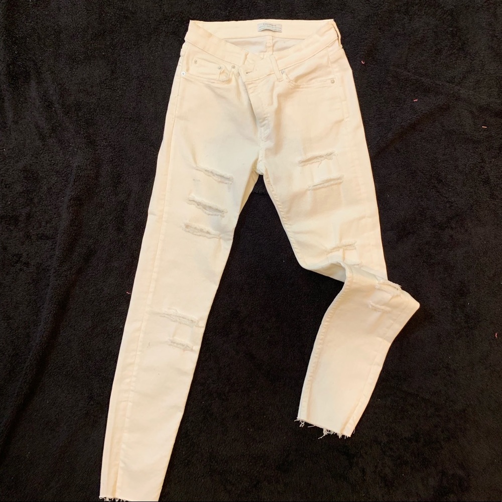 White Distressed Skinny Jeans